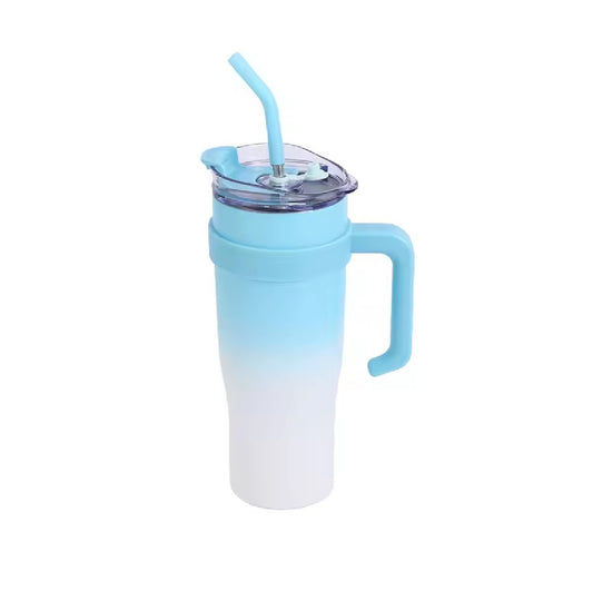 Vaso Con Tapa Con Asa Y Pajita
